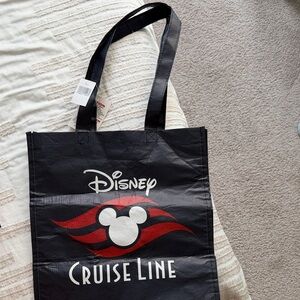 Disney Cruise Line Black and Red reusable shopping tote bag